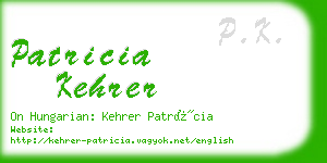 patricia kehrer business card